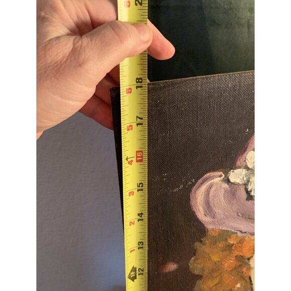 Vintage Oil On Canvas Clown Painting Artist Signed Raines? Original 14"x18" - Picture 6 of 11